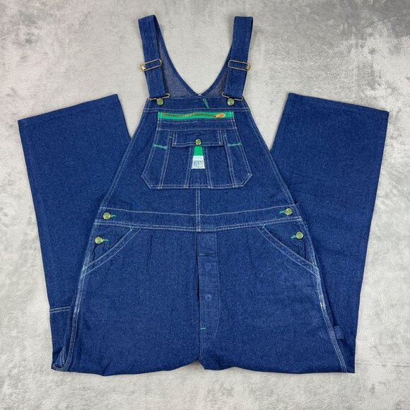 Vintage 90s Liberty Bib Denim Carpenter Overalls Mens Painter Workwear Utility - Picture 1 of 10